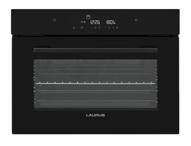 möbelnavi LAURUS Kompaktbackofen LKB12BK mit Hydrolyse, Schwarz LKB12BK
