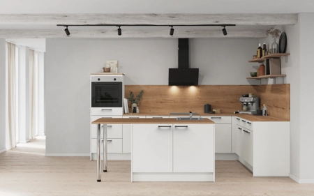 möbelnavi Insel-Küche 336,6 x 220 mit E-Geräten Planung 1 Alpinweiß matt Touch möbelnavi Insel-Küche 336,6 x 220 mit E-Geräten Planung 1 Alpinweiß matt Touch