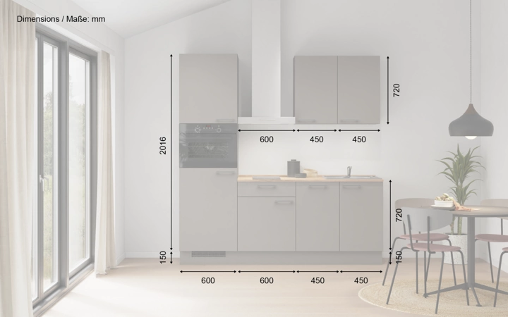 möbelnavi Küchen-Zeile 210 cm mit E-Geräten Planung 1 5