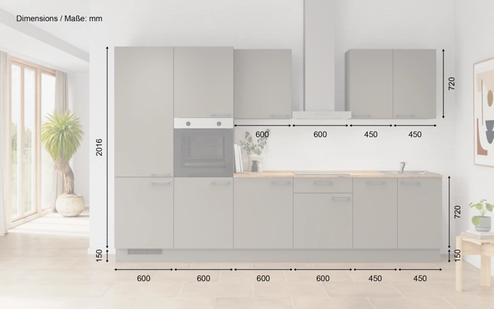 möbelnavi Küchen-Zeile 330 cm mit E-Geräten Planung 1 5
