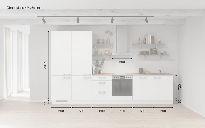 möbelnavi Küchen-Zeile 360 cm mit E-Geräten Planung 10 5