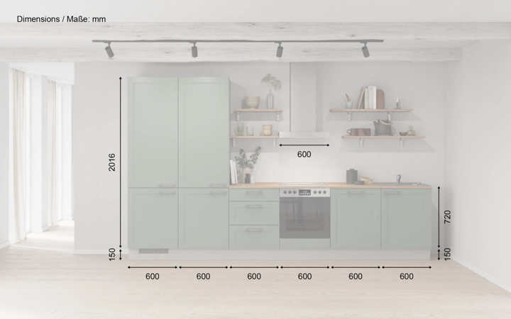möbelnavi Küchen-Zeile 360 cm mit E-Geräten Planung 10 5