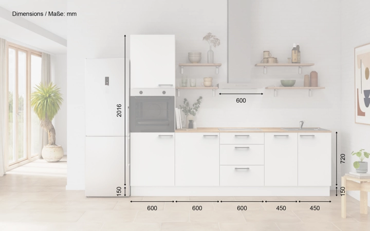 möbelnavi Küchen-Zeile 270 cm mit E-Geräten Planung 11 5