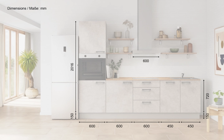 möbelnavi Küchen-Zeile 270 cm mit E-Geräten Planung 11 5