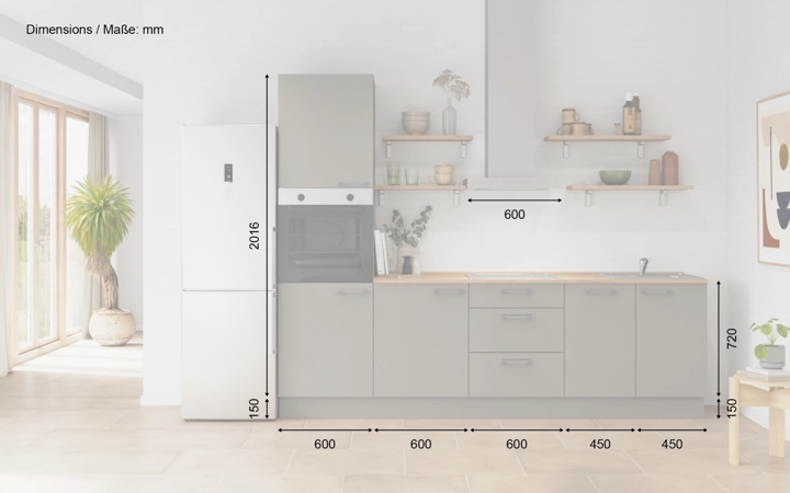möbelnavi Küchen-Zeile 270 cm mit E-Geräten Planung 11 5