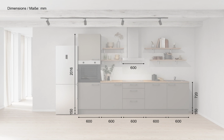 möbelnavi Küchen-Zeile 300 cm mit E-Geräten Planung 11 5