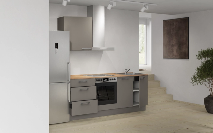 möbelnavi Küchen-Zeile 210 cm mit E-Geräten Planung 12 4