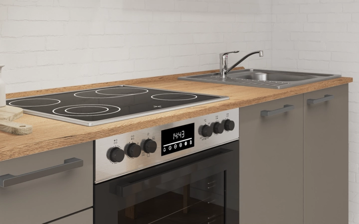 möbelnavi Küchen-Zeile 240 cm mit E-Geräten Planung 12 3