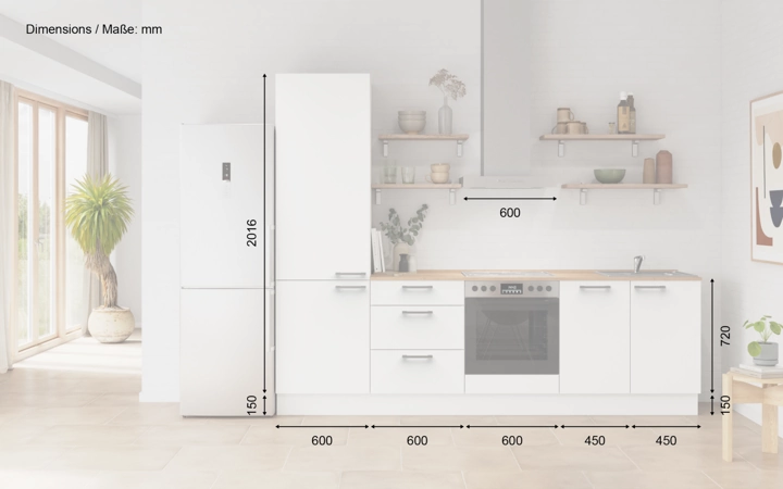 möbelnavi Küchen-Zeile 270 cm mit E-Geräten Planung 12 5