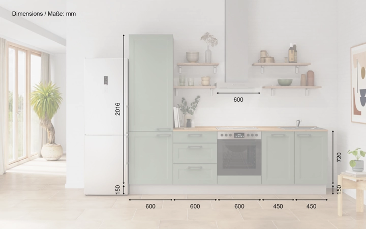 möbelnavi Küchen-Zeile 270 cm mit E-Geräten Planung 12 5
