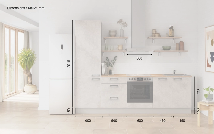 möbelnavi Küchen-Zeile 270 cm mit E-Geräten Planung 12 5