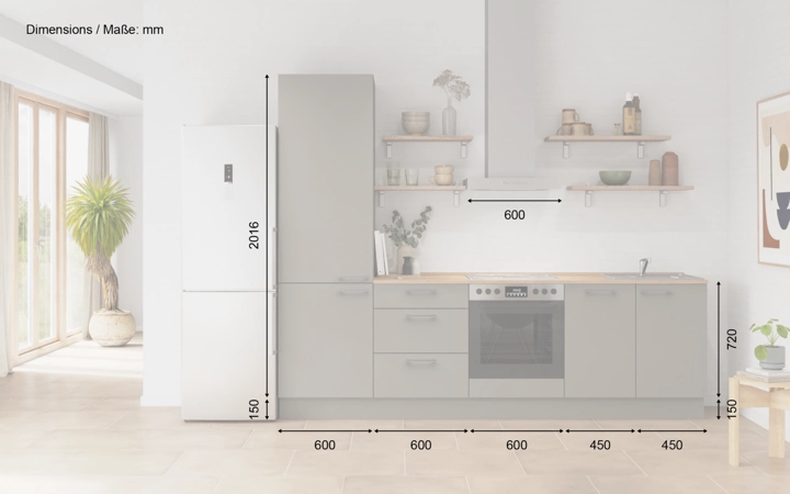 möbelnavi Küchen-Zeile 270 cm mit E-Geräten Planung 12 5