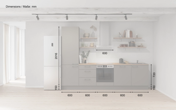 möbelnavi Küchen-Zeile 300 cm mit E-Geräten Planung 12 5