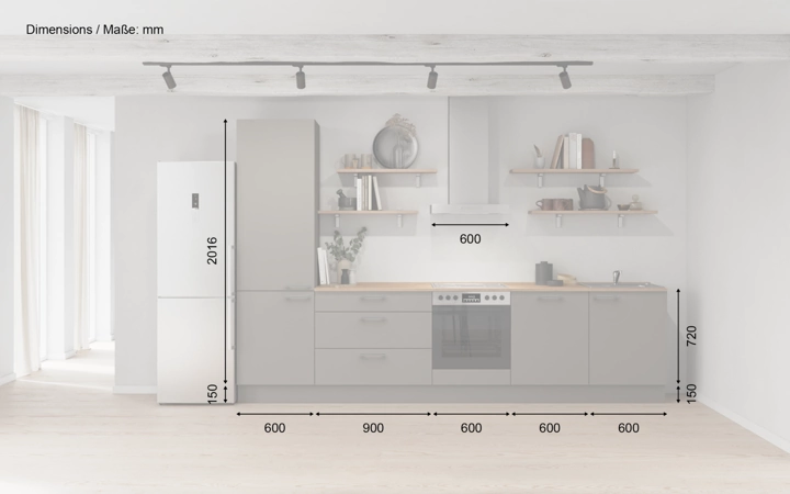 möbelnavi Küchen-Zeile 330 cm mit E-Geräten Planung 12 5