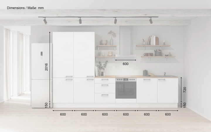 möbelnavi Küchen-Zeile 360 cm mit E-Geräten Planung 12 5