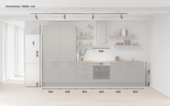 möbelnavi Küchen-Zeile 360 cm mit E-Geräten Planung 12 5