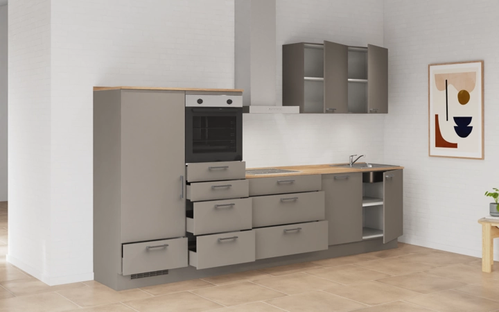 möbelnavi Küchen-Zeile 330 cm mit E-Geräten Planung 13 4