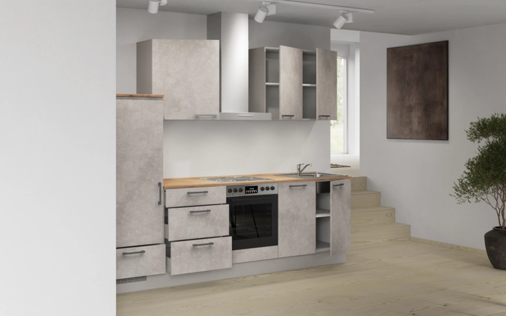 möbelnavi Küchen-Zeile 270 cm mit E-Geräten Planung 14 4
