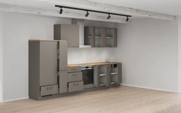möbelnavi Küchen-Zeile 360 cm mit E-Geräten Planung 14 4