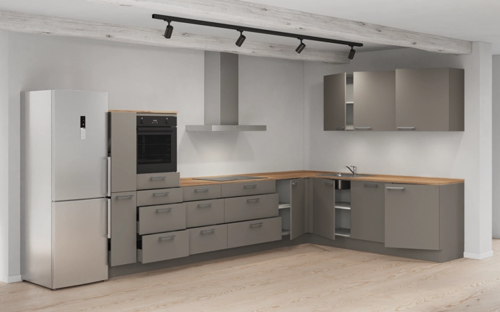 möbelnavi L-Küche 366,6 cm x 246,6 mit E-Geräten Planung 15 4