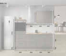 möbelnavi Küchen-Zeile 210 cm mit E-Geräten Planung 15 5