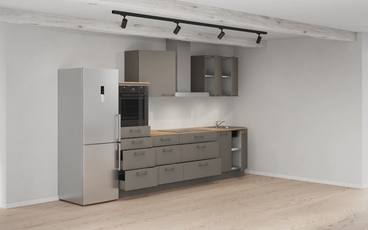 möbelnavi Küchen-Zeile 300 cm mit E-Geräten Planung 15 4