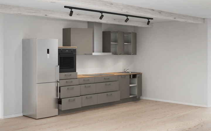 möbelnavi Küchen-Zeile 330 cm mit E-Geräten Planung 15 4