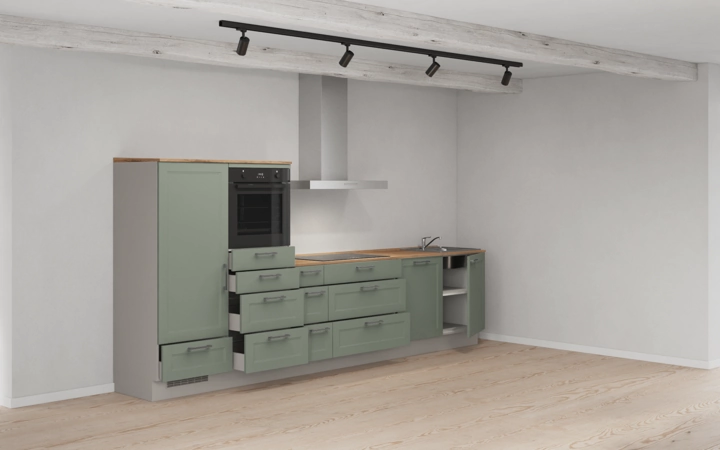 möbelnavi Küchen-Zeile 360 cm mit E-Geräten Planung 16 4