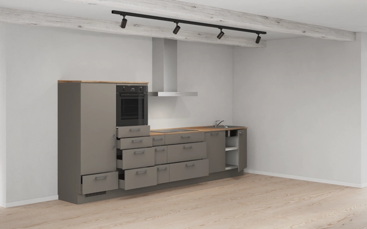 möbelnavi Küchen-Zeile 360 cm mit E-Geräten Planung 16 4