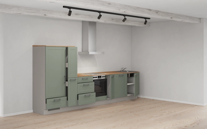 möbelnavi Küchen-Zeile 360 cm mit E-Geräten Planung 17 4