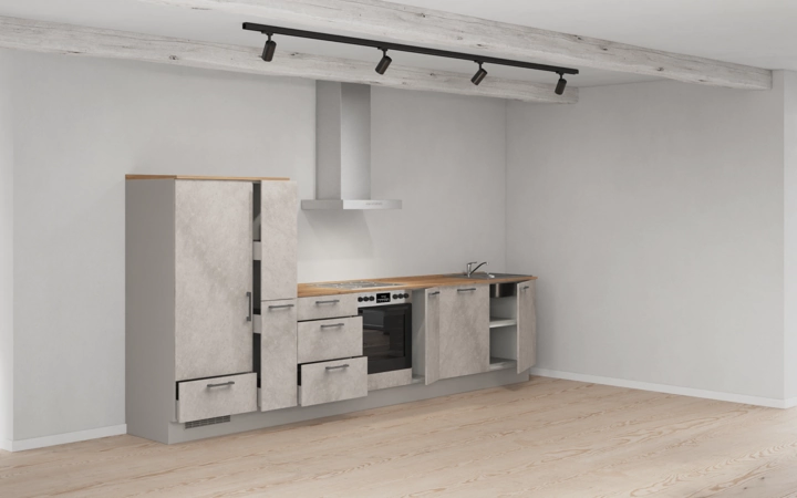 möbelnavi Küchen-Zeile 360 cm mit E-Geräten Planung 17 4