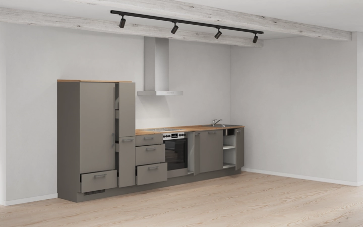 möbelnavi Küchen-Zeile 360 cm mit E-Geräten Planung 17 4