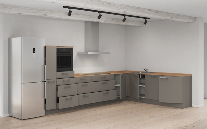 möbelnavi L-Küche 366,6 cm x 246,6 mit E-Geräten Planung 18 4
