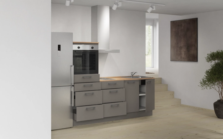 möbelnavi Küchen-Zeile 210 cm mit E-Geräten Planung 18 4
