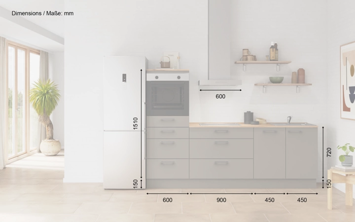 möbelnavi Küchen-Zeile 240 cm mit E-Geräten Planung 18 5