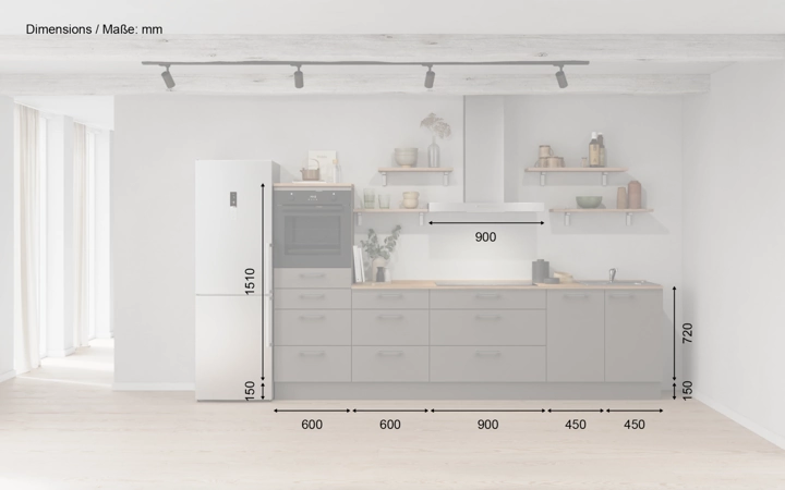 möbelnavi Küchen-Zeile 300 cm mit E-Geräten Planung 18 5