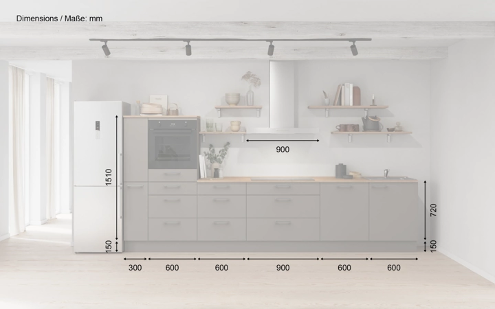möbelnavi Küchen-Zeile 360 cm mit E-Geräten Planung 18 5