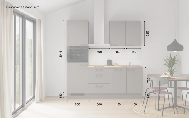 möbelnavi Küchen-Zeile 210 cm mit E-Geräten Planung 2 5