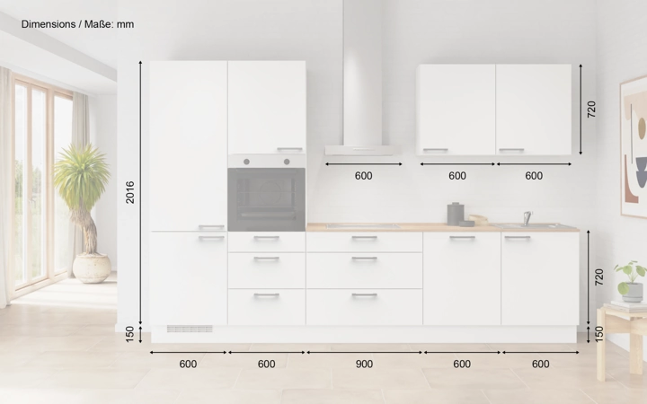 möbelnavi Küchen-Zeile 330 cm mit E-Geräten Planung 2 5