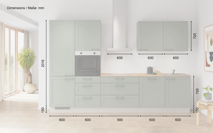 möbelnavi Küchen-Zeile 330 cm mit E-Geräten Planung 2 5