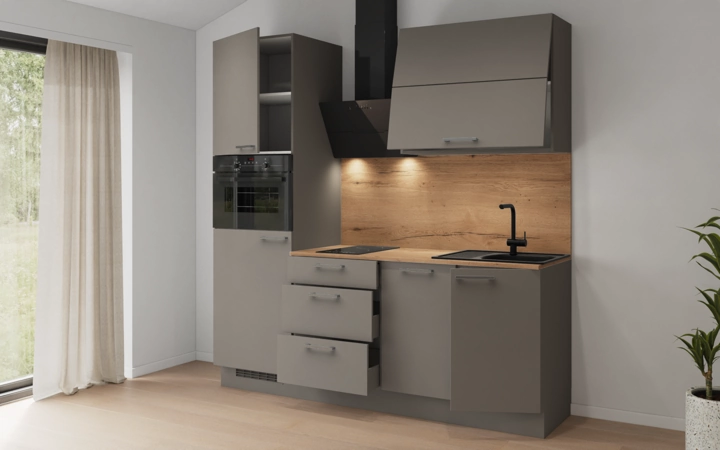 möbelnavi Küchen-Zeile 210 cm mit E-Geräten Planung 3 4