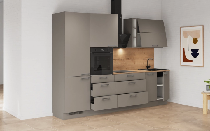 möbelnavi Küchen-Zeile 300 cm mit E-Geräten Planung 3 4