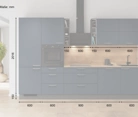 möbelnavi Küchen-Zeile 330 cm mit E-Geräten Planung 3 5