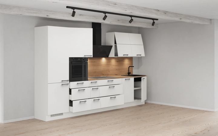 möbelnavi Küchen-Zeile 360 cm mit E-Geräten Planung 3 4