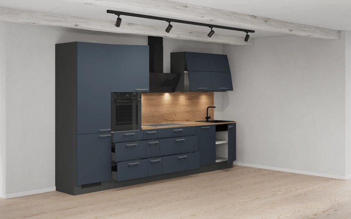möbelnavi Küchen-Zeile 360 cm mit E-Geräten Planung 3 4