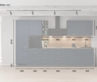 möbelnavi Küchen-Zeile 360 cm mit E-Geräten Planung 3 5