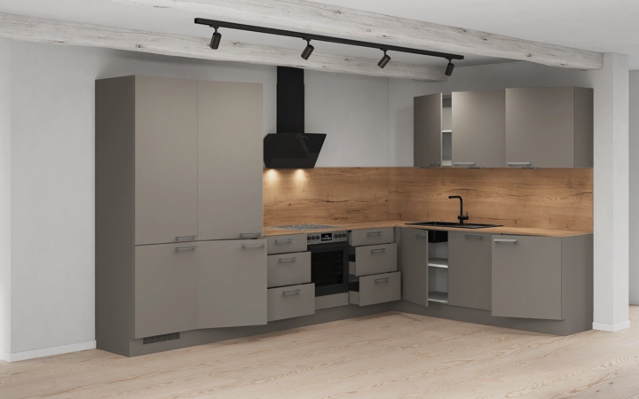 möbelnavi L-Küche 366,6 cm x 246,6 mit E-Geräten Planung 5 4