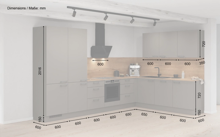 möbelnavi L-Küche 366,6 cm x 246,6 mit E-Geräten Planung 5 5
