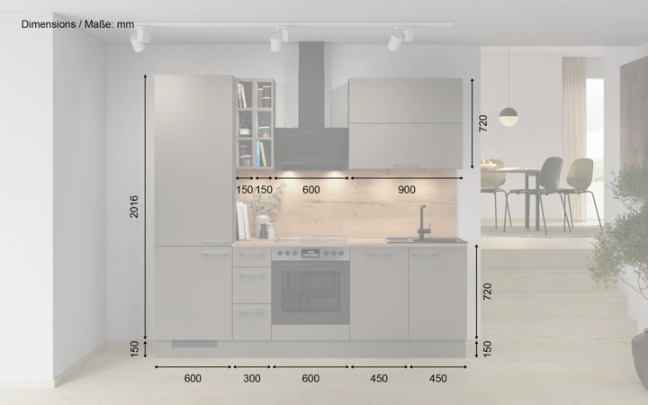 möbelnavi Küchen-Zeile 240 cm mit E-Geräten Planung 5 5