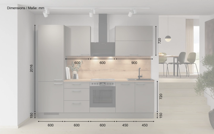 möbelnavi Küchen-Zeile 270 cm mit E-Geräten Planung 5 5